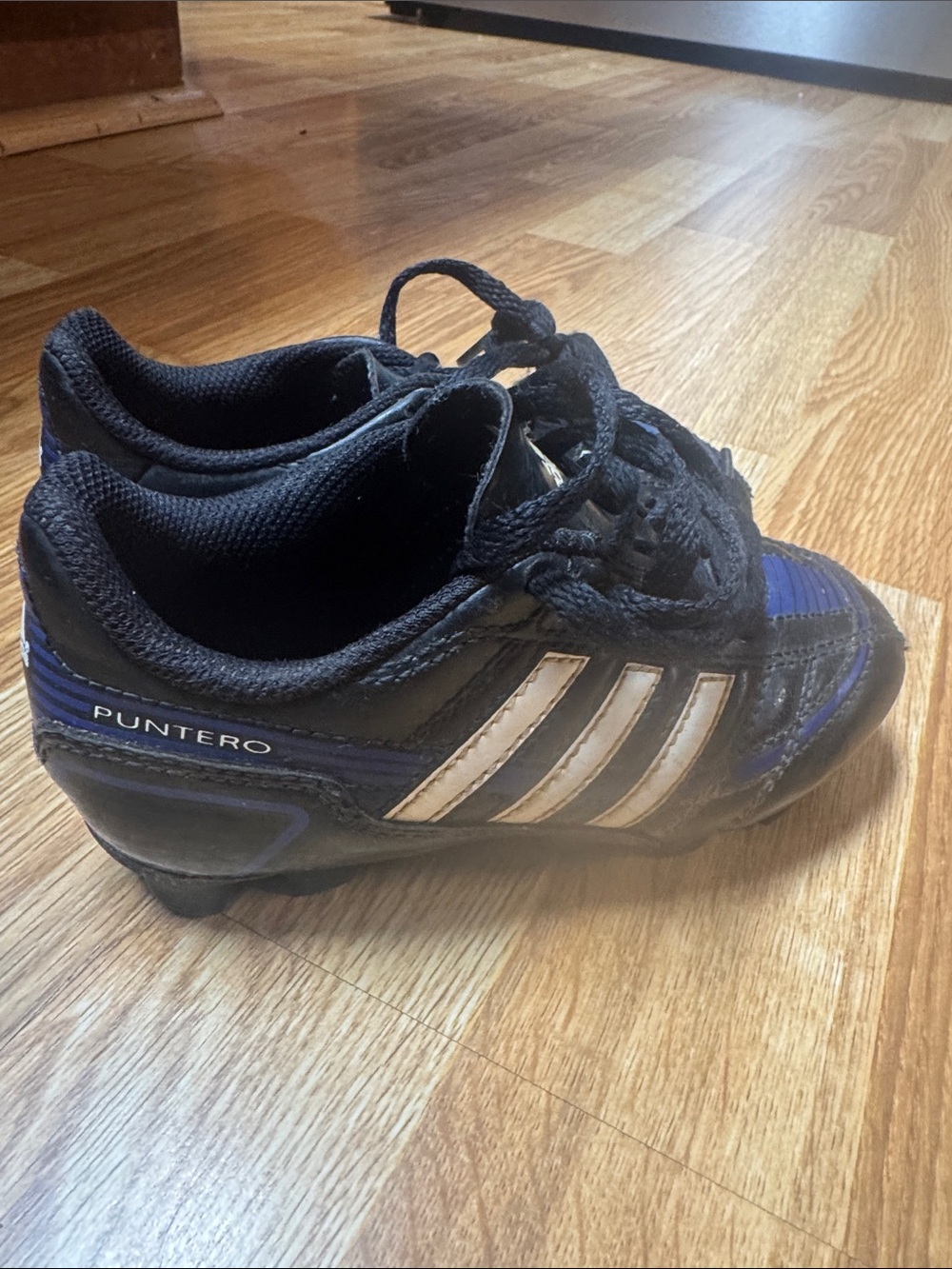 adidas Kids Black and Blue Soccer Sneakers
